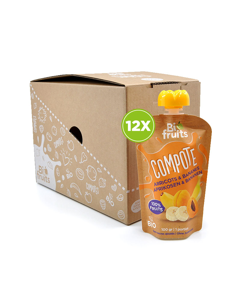 Compotes abricots-bananes 12X100gr