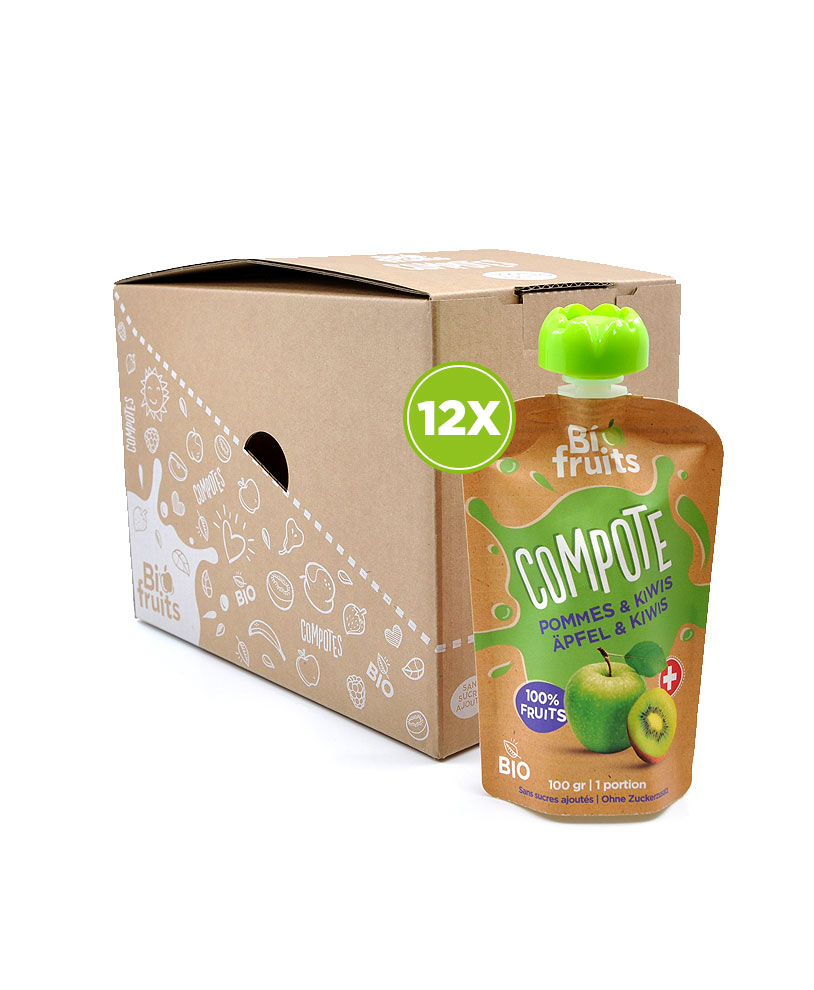 Compotes pommes-kiwis 12X100gr