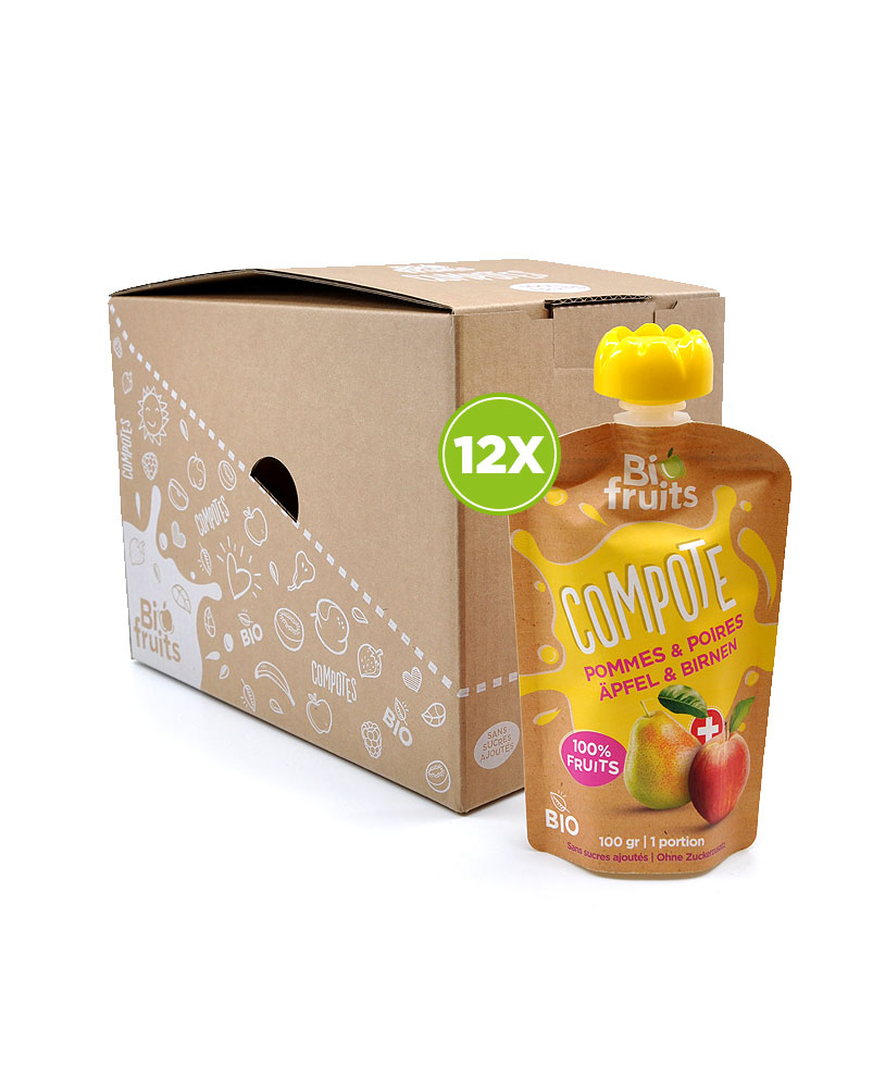 Compotes pommes-poires 12X100gr